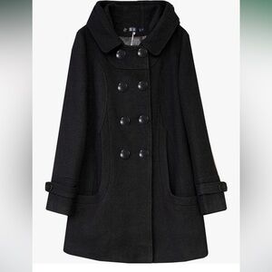 Elegant Black Double-Breasted Women's Coat